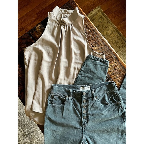 We the Free Free sage/blue/green Corduroy Free People Pants Button Fly S… - Picture 4 of 14
